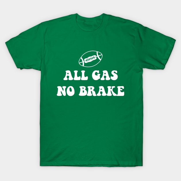 Kids All Gas No Brake Groovy White Text T-Shirt by Sleepless in NY